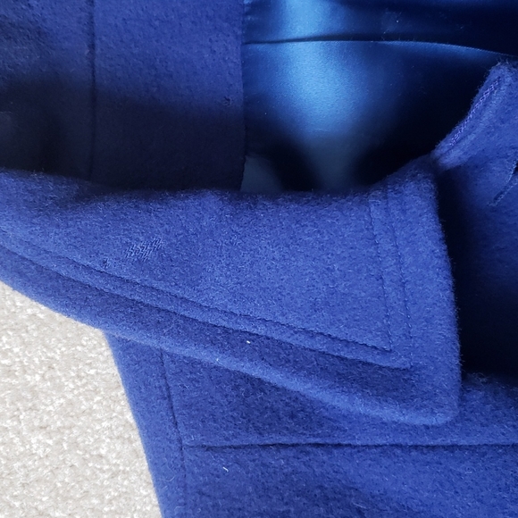 GUC Fashionbilt Long Cobalt Blue 100% Wool Coat, Size S. - Picture 10 of 11